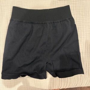FP Movement by Free People Black Ribbed Bike Shorts